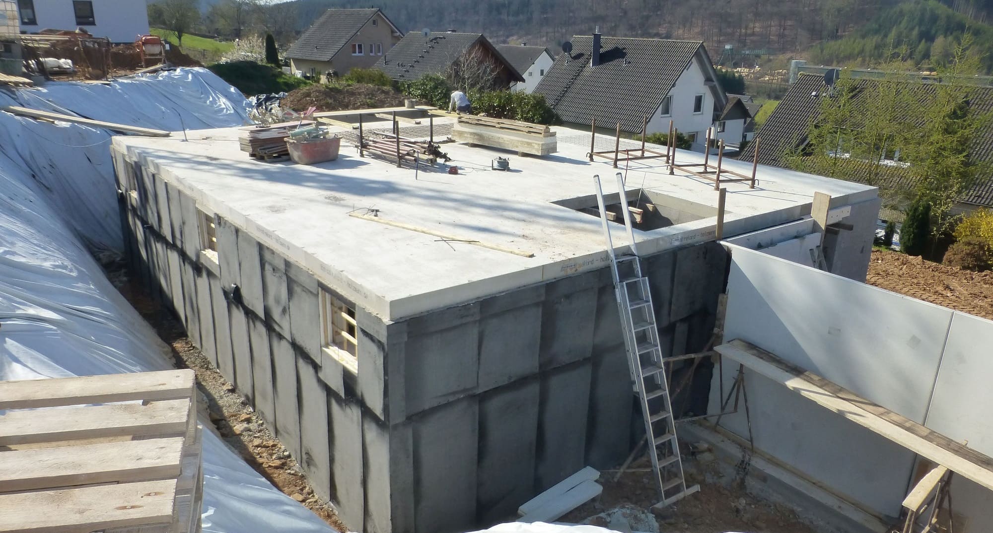 Fertigen der Bodenplatte